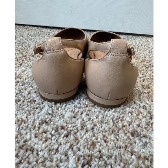 COLE HAAN Bria Flat Slingback Cutout Square Toe Brush Beige leather shoe, 11 - Picture 5 of 11